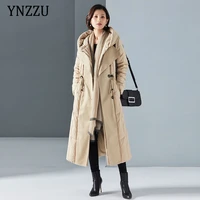 2021 autumn winter new hooded down jacket womens long fashion trend warm loose solid color design coat casual wearynzzu 1o126