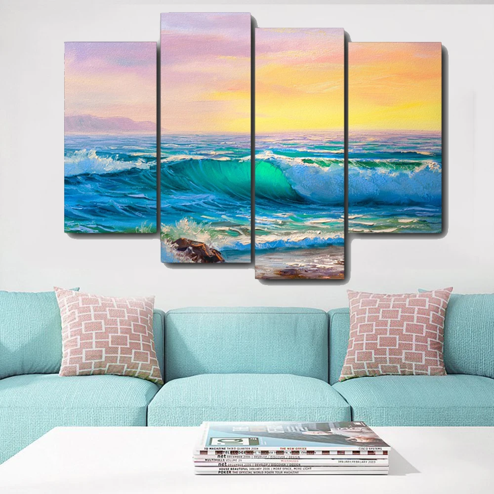 Морской пейзаж город декоративные картины на холсте каллиграфия принты домашнее