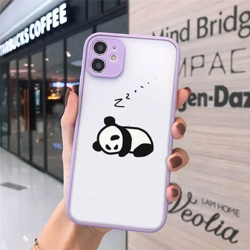 

Panda Cat Dinosaur funny cartoon Phone Cases Matte Transparent for iPhone 7 8 11 12 s mini pro X XS XR MAX Plus cover funda