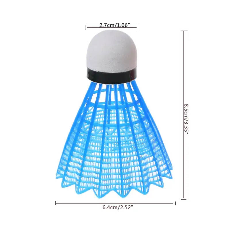 

New 4pcs Colored Plastic LED Luminous Badminton Dark Night Glow Lighting Shuttlecock