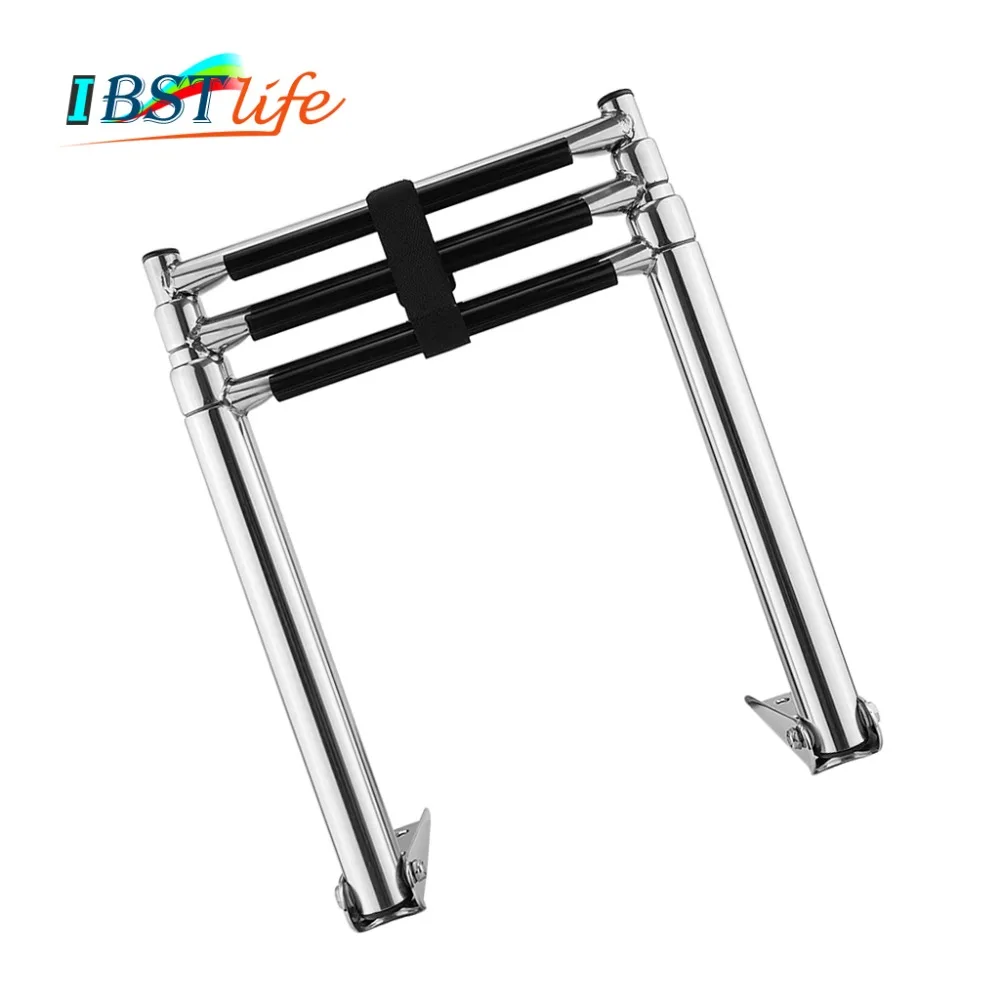 

3 Steps Boat Stainless Steel 304 Telescoping Folding Ladder Deck Outboard Swim Platform Boat Marine Yacht Accessories