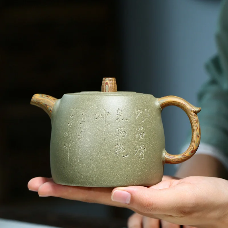 320 мл Бутик Исин Фиолетовый Глиняный чайный горшок сырая руда зеленый грязевой