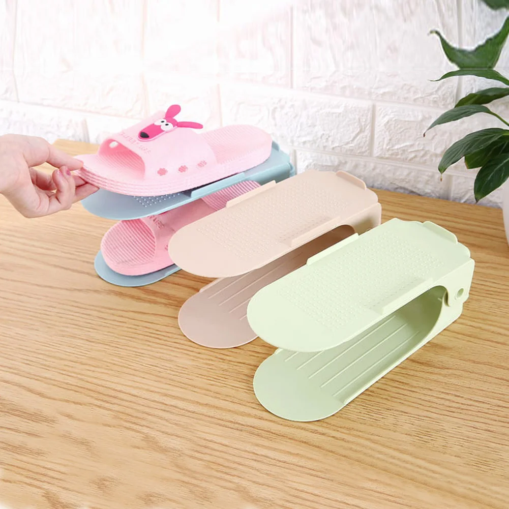 10pcs 6pcs 2pcs Durable Adjustable Shoe Organizer Footwear Support Slot Space Saving Cabinet Closet Stand Shoes Storage Rack