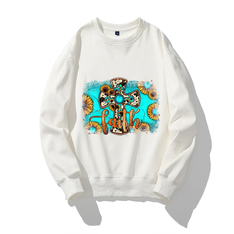 

Leopard Serape Lady Of Guadalupe Distressed Print Western Faith Aesthetic Oversized Hoodies Women High Quality Christian Hoodies