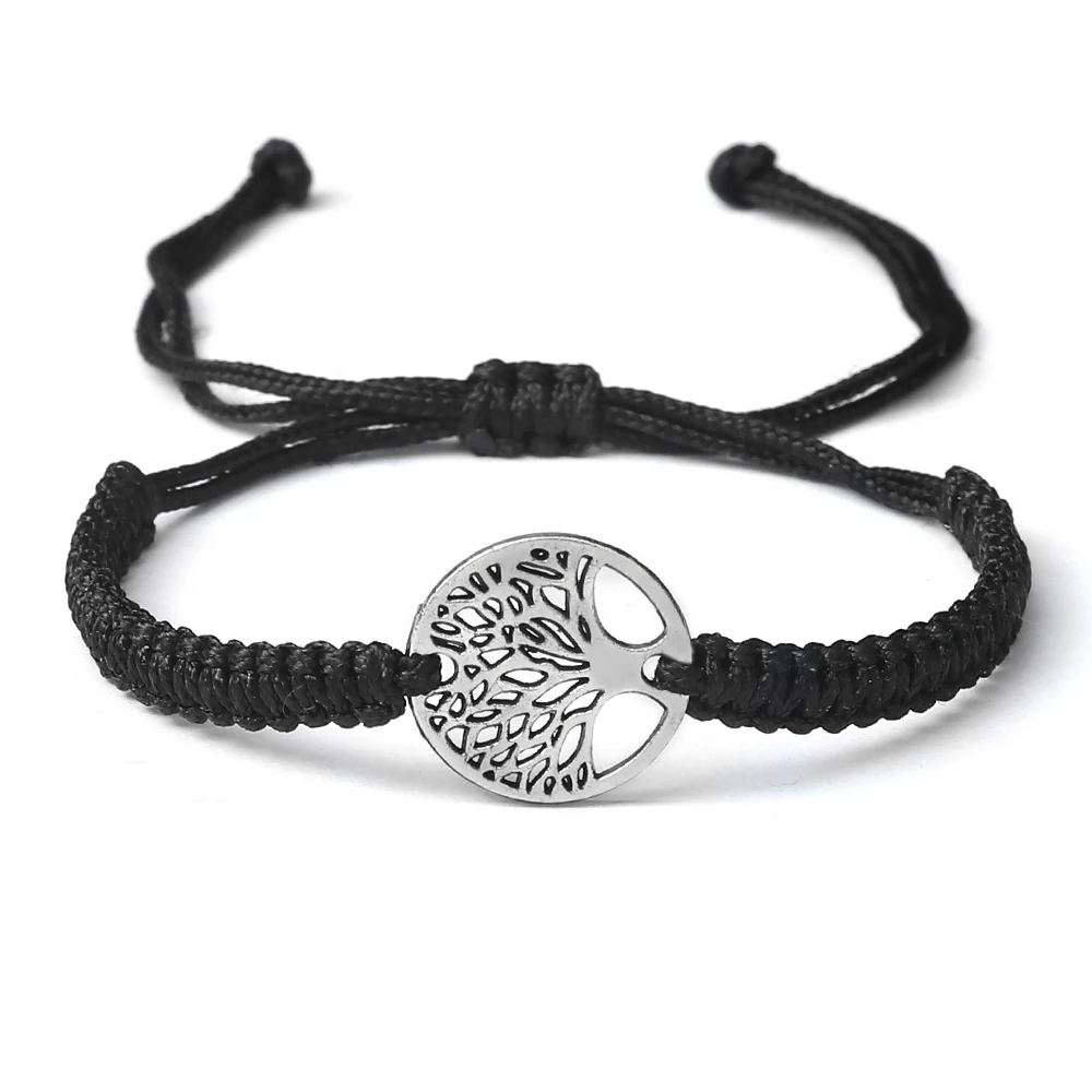 Bracelets en corde tressés faits à la main  arbre de vie  Bracelets réglables pour femmes et hommes