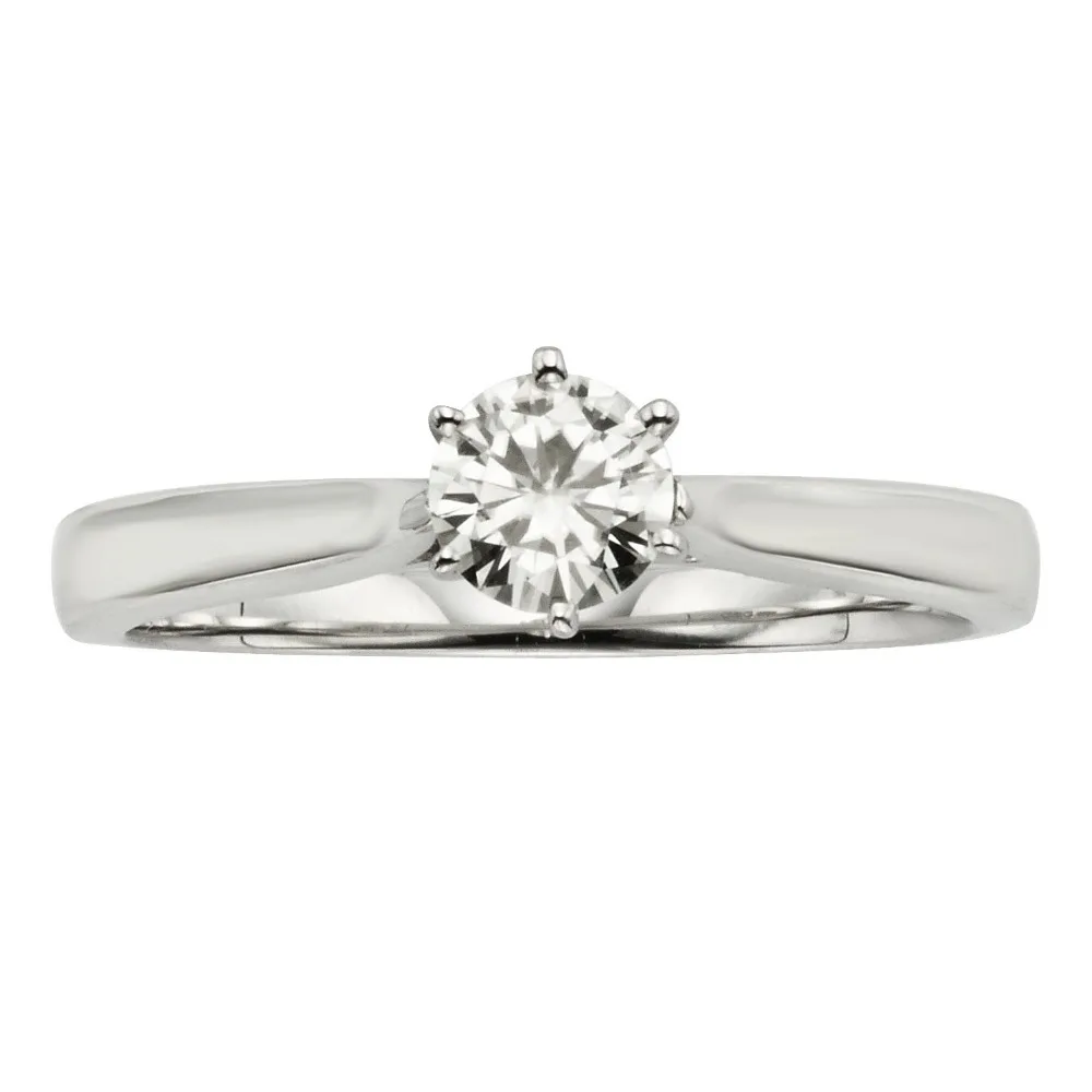 Круглый 0.35ct 4,5 мм 8 Сердце и 8 стрелы вырезать FG цвет VVS1 Moissanite 925 Серебряное кольцо алмазный тест прошел классическое кольцо solitair