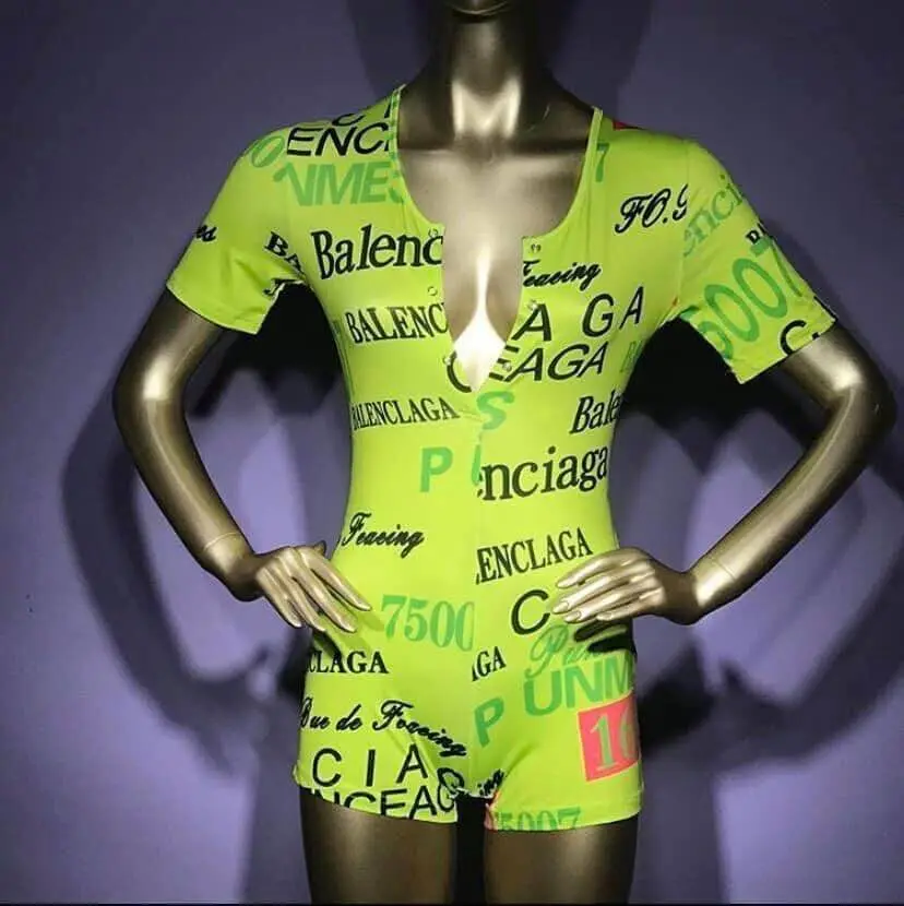 

Women's sexy deep V-neck shorts Jumpsuit flower long sleeve home wear onepiece Pajamas Set