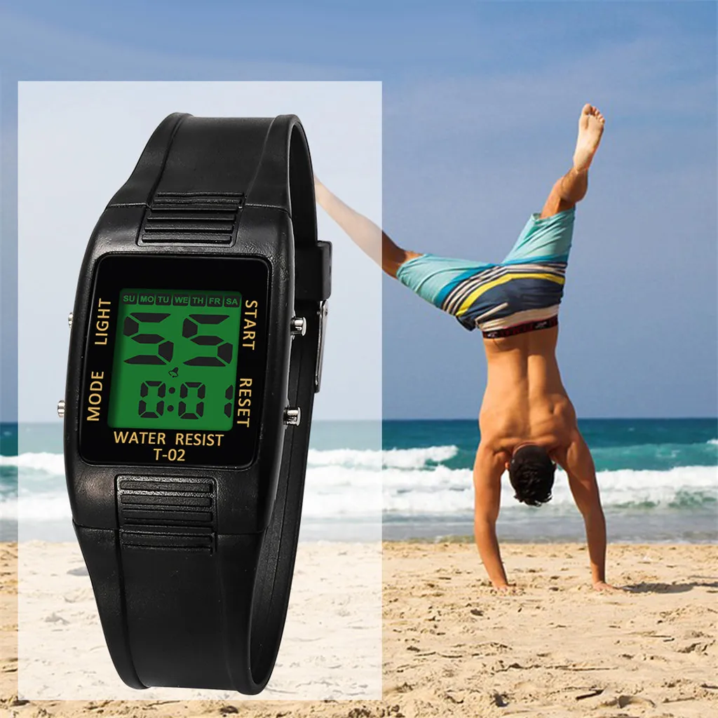Квадратный Лидер продаж мужские электронные часы модное высококлассное