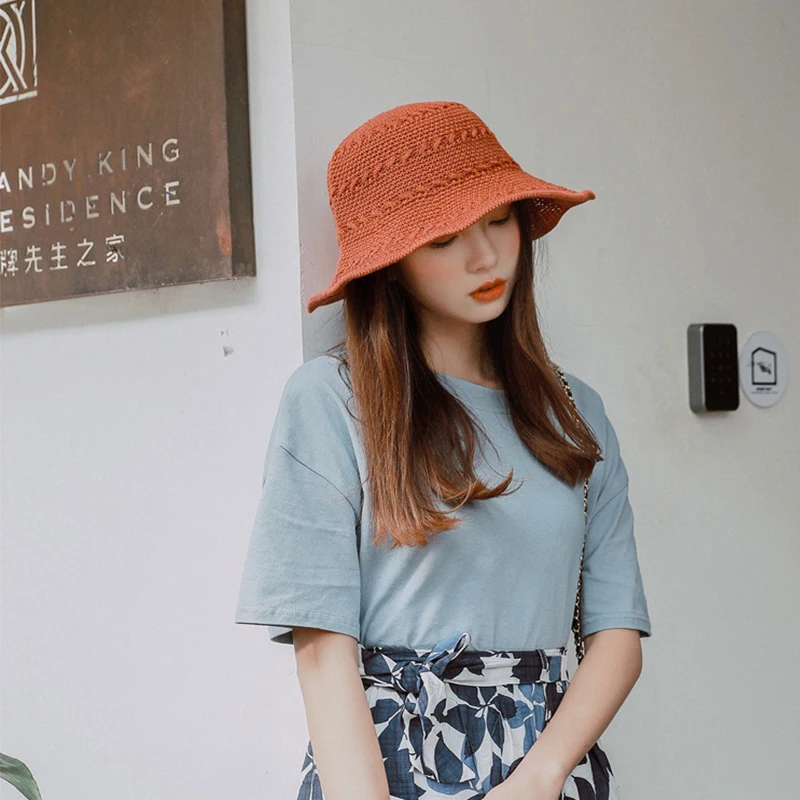 Шляпа женская Соломенная складная мягкая пляжная Панама для девушек и женщин
