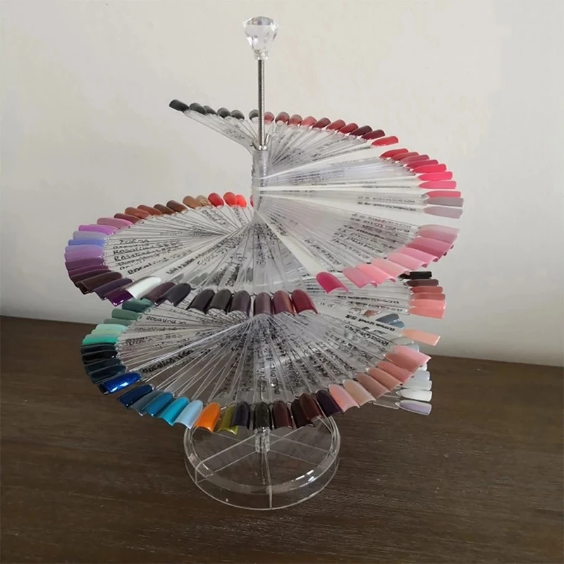 

120Colors Nail Tips Display Stand DIY Nail Art Showing Shelf Gel Nail Polish Color Card Rotating Display Shelf