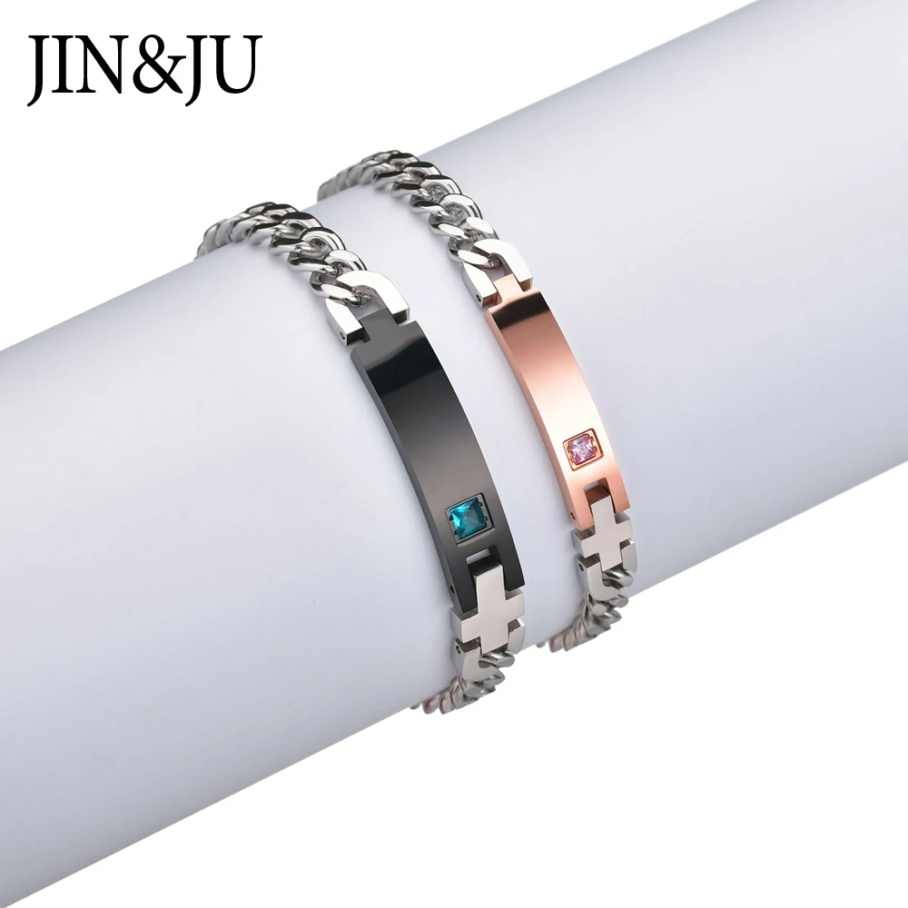 

JIN&JU Wholesal Chain Couple цепочки Bracelet Bangles Atacado Conjuntos De Joyas украшения 2021 бижутерия подарок парню девушке