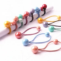 2pcsset cartoon candy color bead ball rubber bands children elastic hair rope band ponytail holder girls kids hair accessories