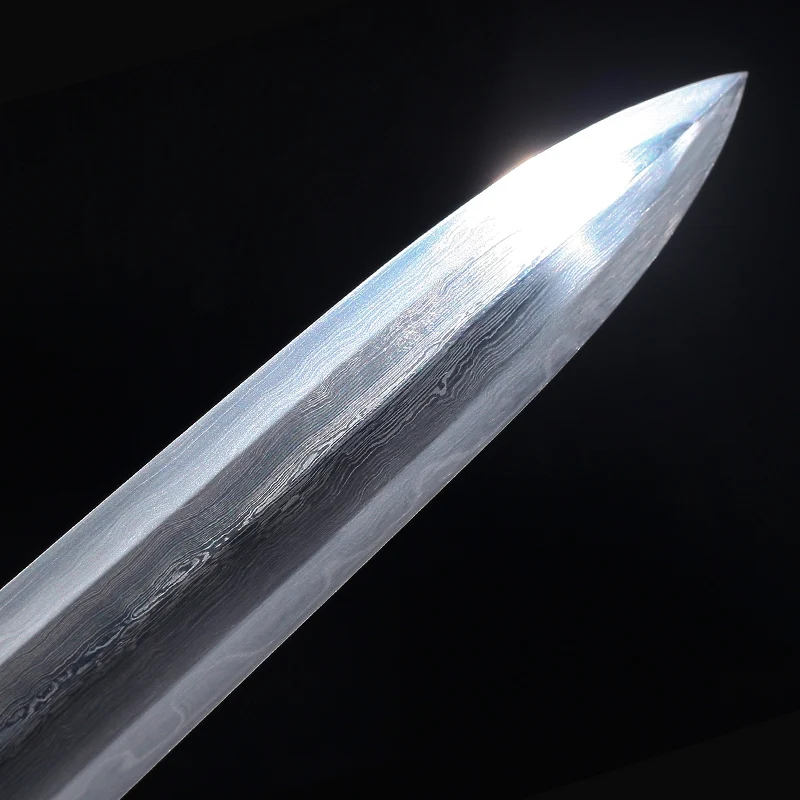 

Real Steel Sword Traditional Chinese Han Dynasty Sword Handmade Folded Steel Damacus Full Tang Blade Brass Fitting Sharpness