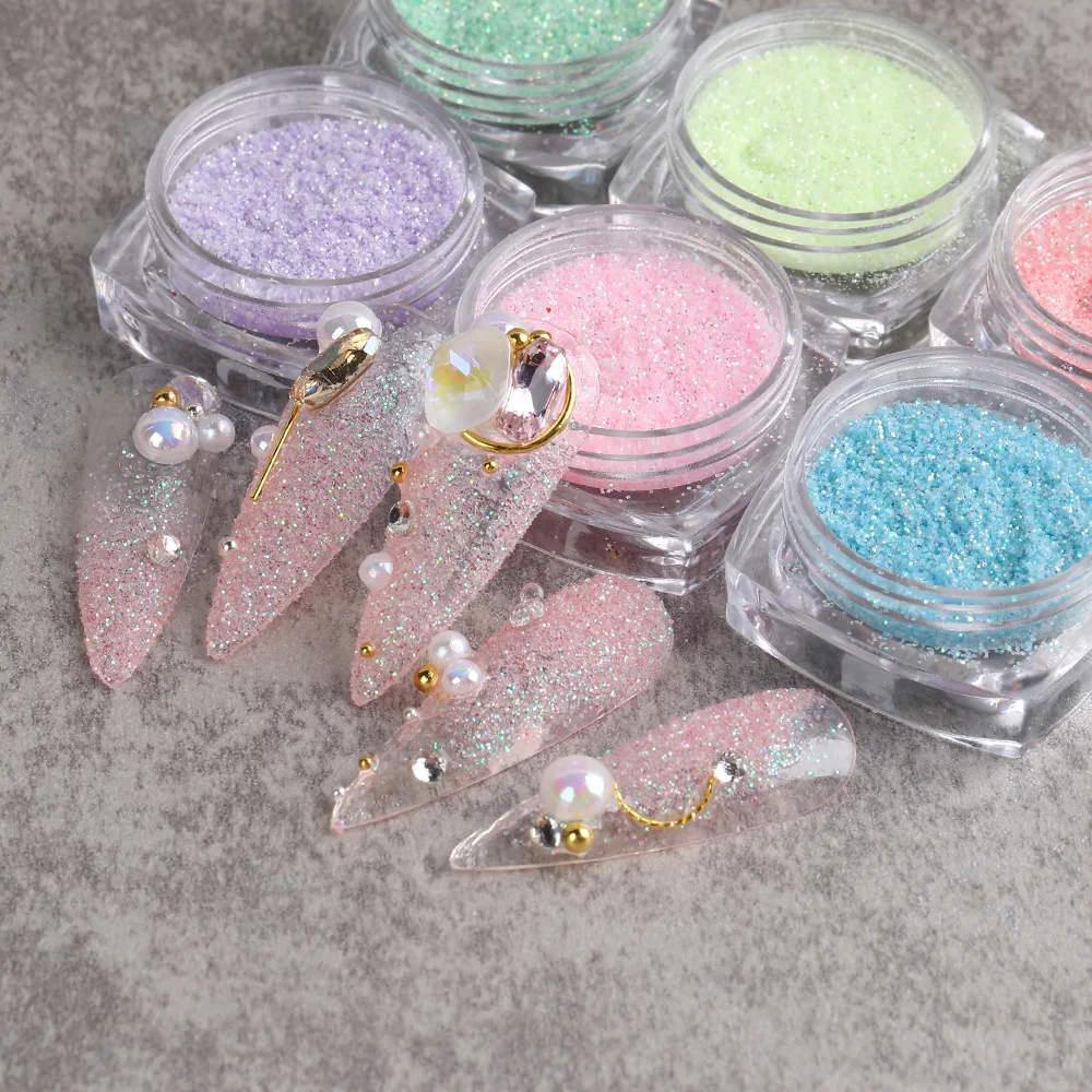 

6 Box Sugar Nail Powder Glitter Nail Dust Powder Laser Gradient Nail Pigment Coloful Glitter Nail Art Decoration Accessories