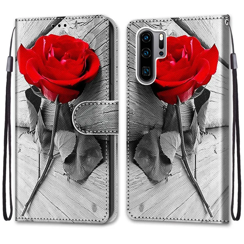 leather magnetic case for huawei p 30 p30 pro p 30pro 30lite lite p30pro p30lite phone cover flip wallet painted funda etui free global shipping