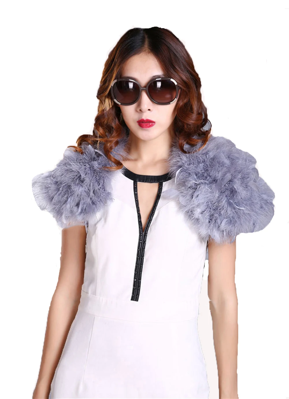 Женская накидка из страусиного пера натурального меха шаль для свадебной