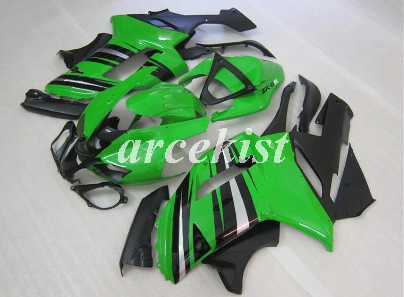 

4 подарки новые из АБС-пластика для мотоцикла Полный обтекатели комплект подходит для Kawasaki ZX6R 2007 2008 ZX-6R 07 08 ниндзя 636 кузов комплект зеленый