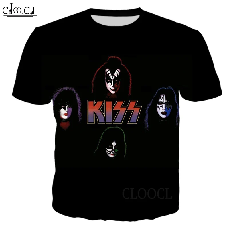

HX Rock Singer KISS Band Men Women Tshirt 3D Print Summer Harajuku Female Hip Hop Streetwear Pullover Drop Shipping