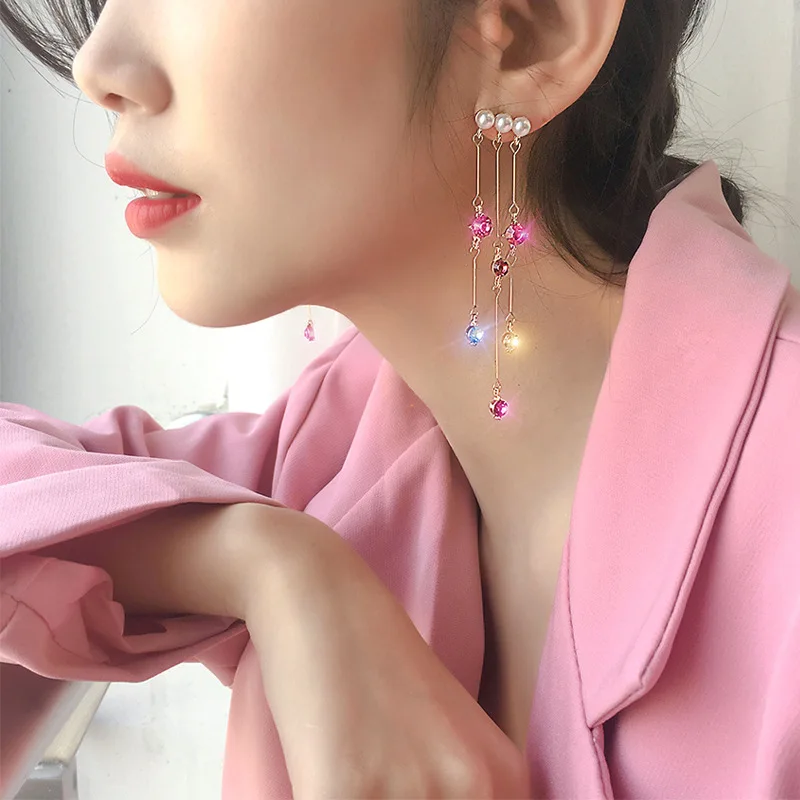 Классические серьги с жемчугом и кисточками модные ювелирные изделия для