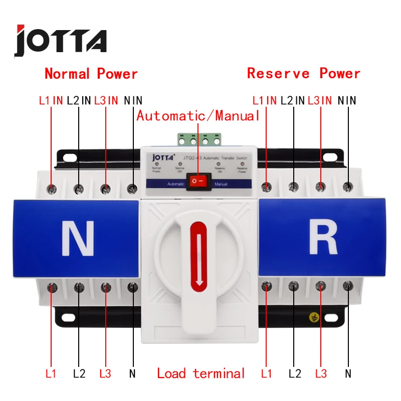 Автоматический выключатель JOTTA 3P/4P 63A 220 В 380 ATS MCB двойной