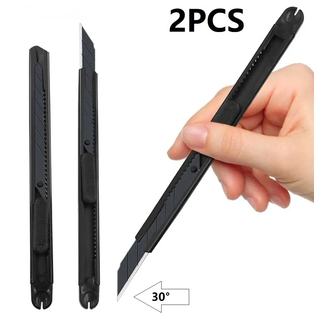 

30Degree Mini Auto-lock Utility Knives Stainless Steel Blade Tip Razor Blade DIY Art Cutter Sharp Portable Fast Shipping