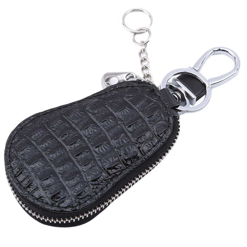

Unisex Genuine Leather Car Key Wallet Men and Women Fashion Keychain Zipper Keys Pouch Key Ring Car key Storage Case 5 Colors