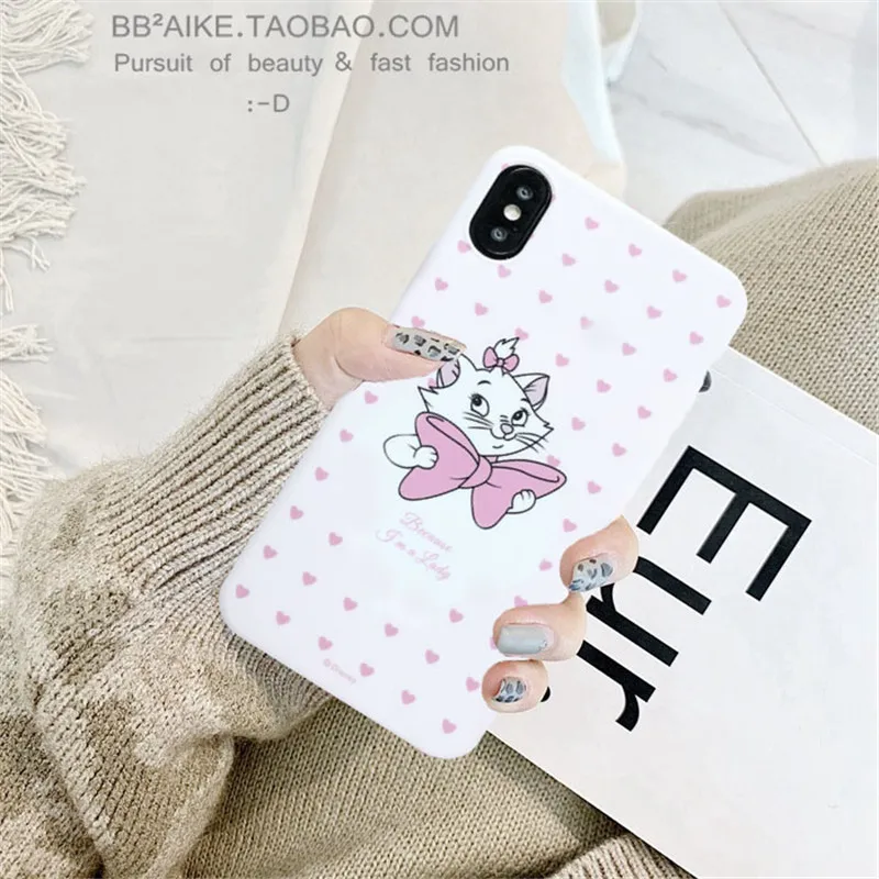 Style 5 GYKZ мультяшный розовый Marie Cat чехол для телефона для iPhone XS MAX XR X 11 Pro 6 6s 7 8 Plus с животным принтом мягкая матовая задняя крышка Coque Capa - Цвет: Style 5