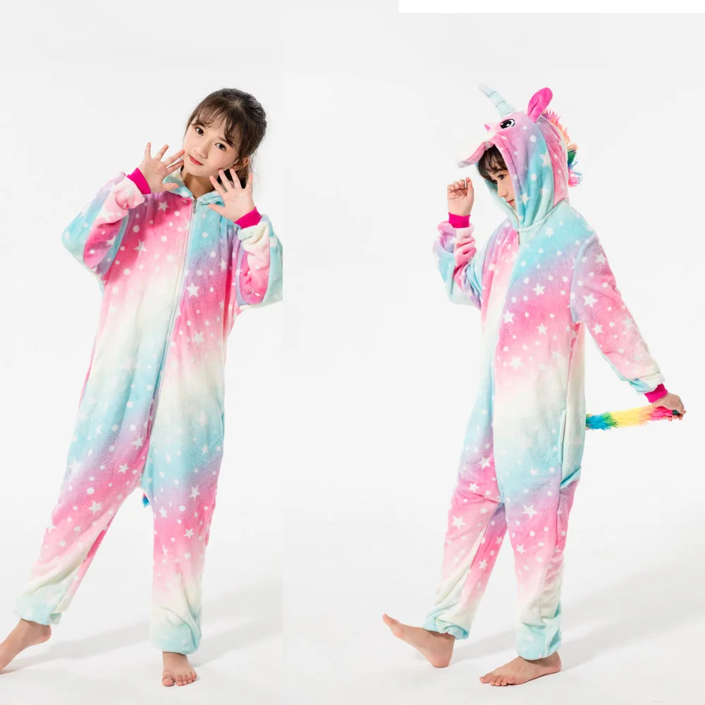 Kigurumi/Детские пижамы Пижама для мальчиков и девочек с рисунками животных из