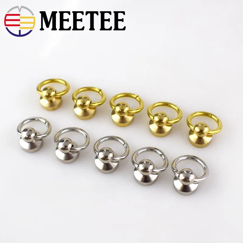 Круглые латунные винты шпильки для сумки вешалки ремней заклепки ногтей