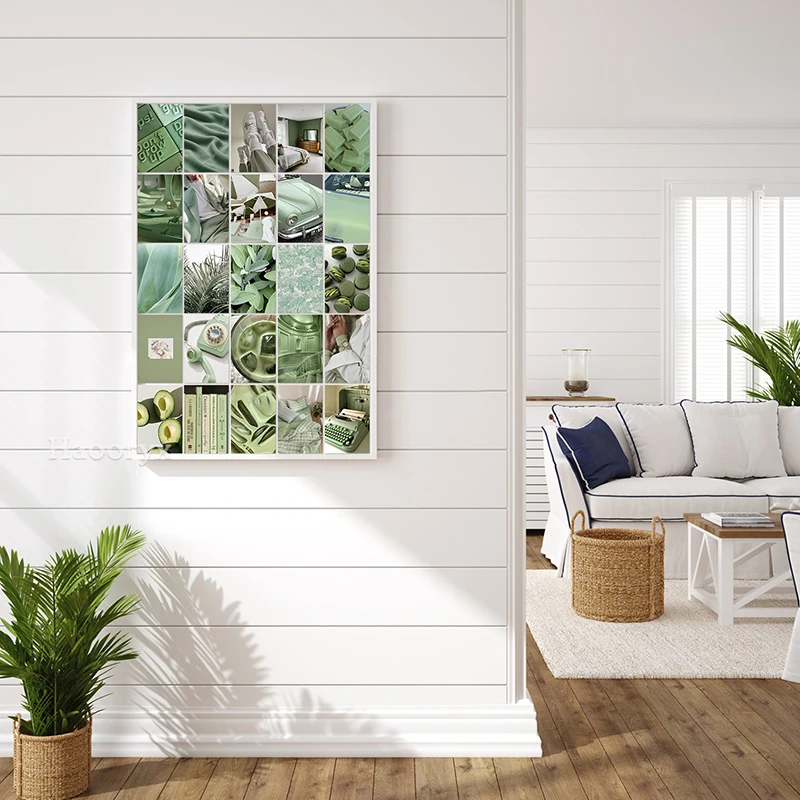 50 шт. шалфей зеленый маття эстетический настенный коллаж комплект авокадо