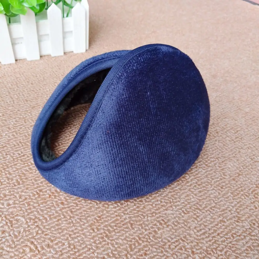 navy blue Новинка, унисекс, одноцветные наушники для женщин и мужчин, защита для ушей, утолщенный плюшевый мягкий теплый наушник, Осень-зима, теплый подарок, горячая распродажа - Цвет: navy blue