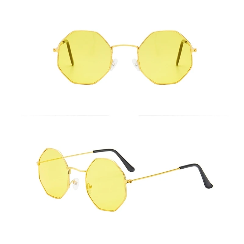 Ретро многоугольные металлические очки анти синий светильник винтажные