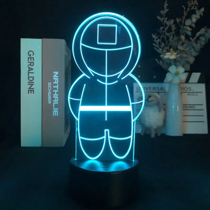 

TV Squid Game Touch Sensor 3D Night Light Alarm Clock Base Nightlight Delivery Decoration Hot Selling Battery Operated Child
