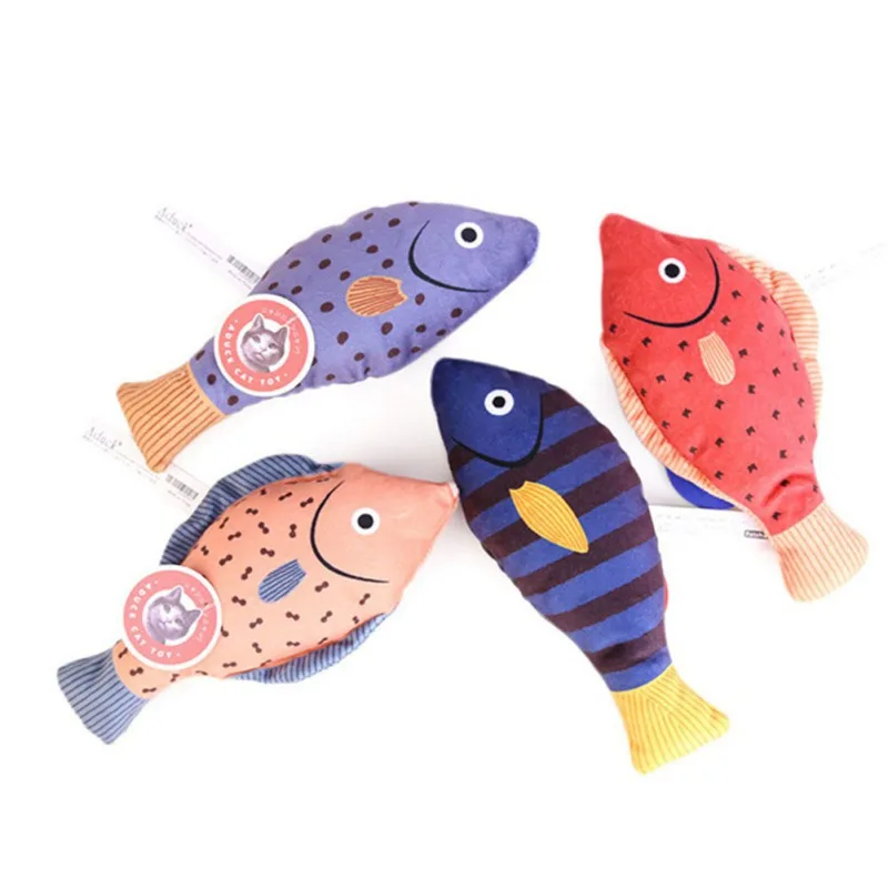Pet Cat Toy Cute Fish Shape Realistic Fluffy Catnip Doll Simulation Interactive Playing for Kitten Supplies | Дом и сад