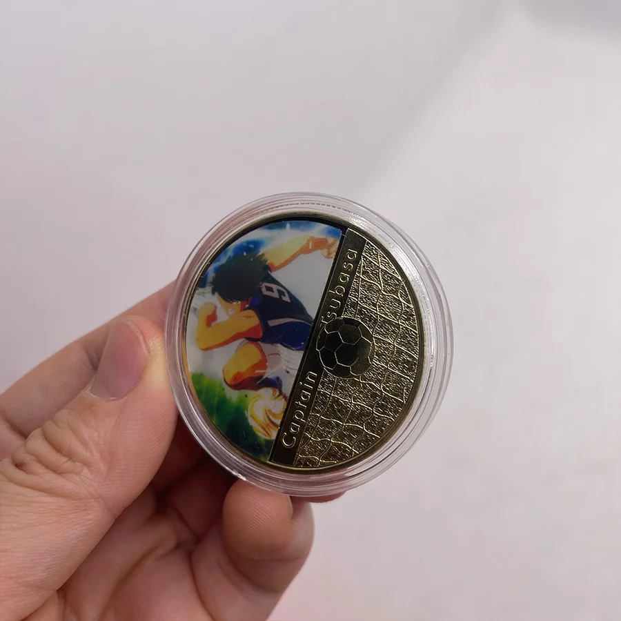 Классический мультяшный капитан Цубаса позолоченная монета японский вызов