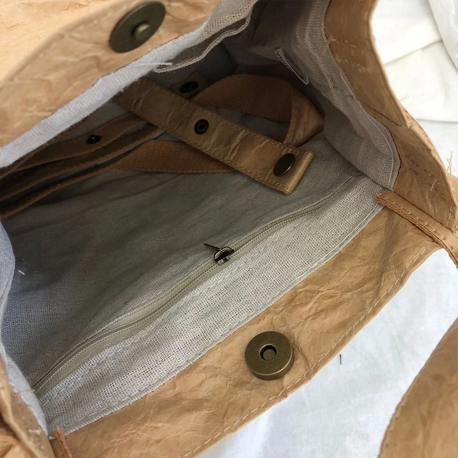 

Casual DuPont Paper Tote Women Handbag Kraft Paper Shopper Bags Designer Waterproof Women's Shoulder Bag Bucket Bags for Women