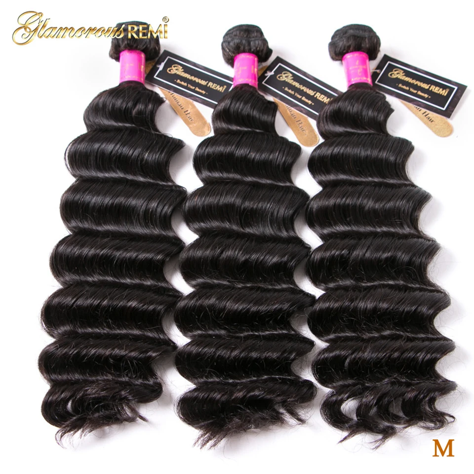 Свободная глубокая волна 3 пучка индийские человеческие волосы пучки плетение Remy