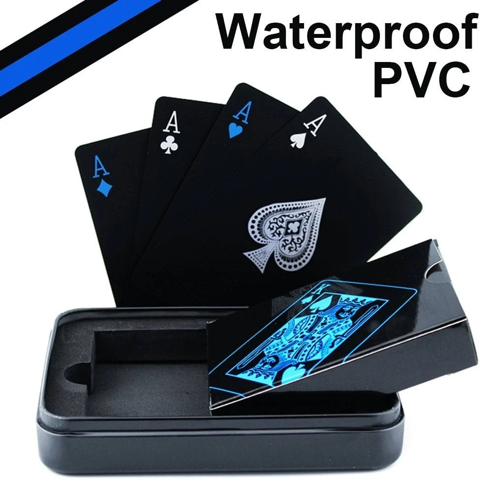 

Waterproof PVC Frosted Opaque Playing Cards Plastic Board Game Texas Black Poker Cards Tarot Playing Card Board 2021 Magic Gift