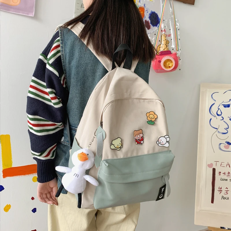 

Fashion Women Backpacks 2020 Cute Panelled Waterproof Shoulder Bag Female School Bags for Teenage Girls Backpack Ladies Travel