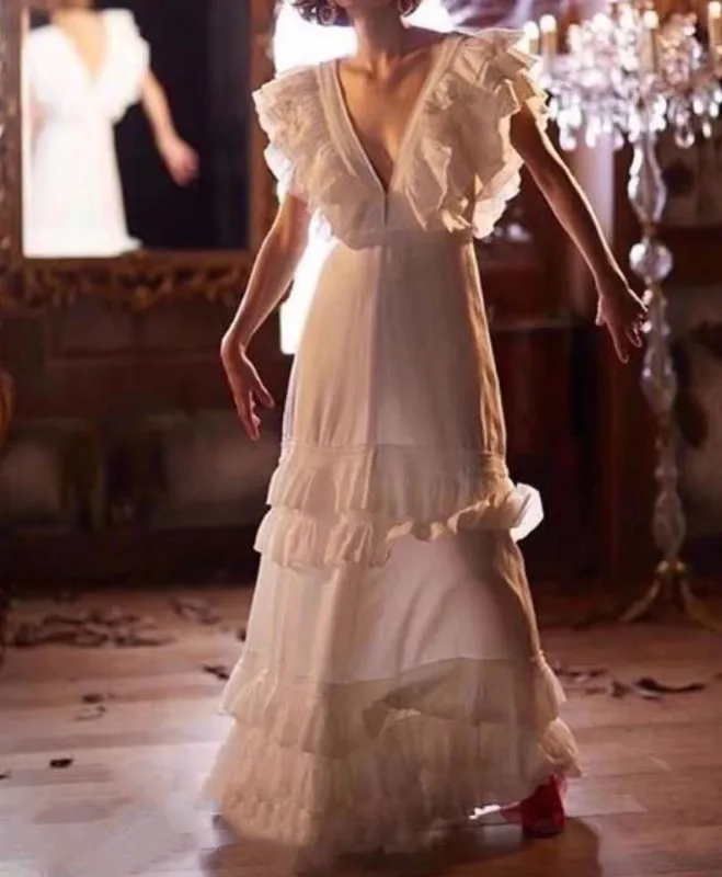 Длинное черное платье с v образным вырезом элегантное винтажное вечернее в стиле