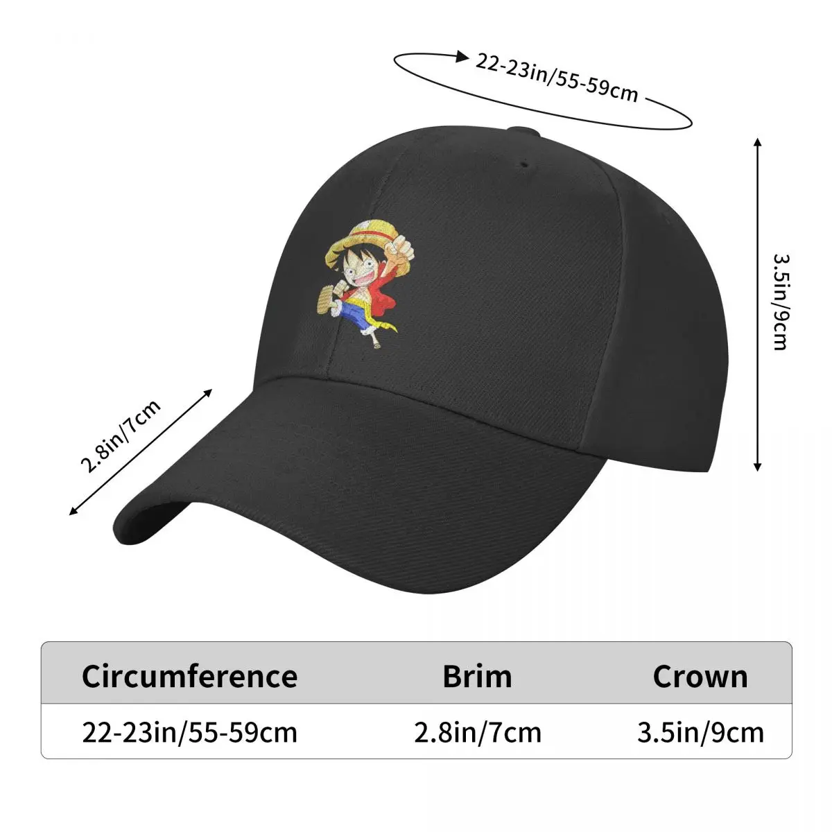

One Piece Baseball Caps unisex Adjustable Baseball Caps for men and women