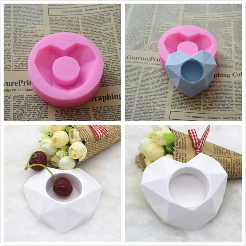 1 шт. силиконовые формы для цветочных горшков в форме сердца-суккулентная ваза