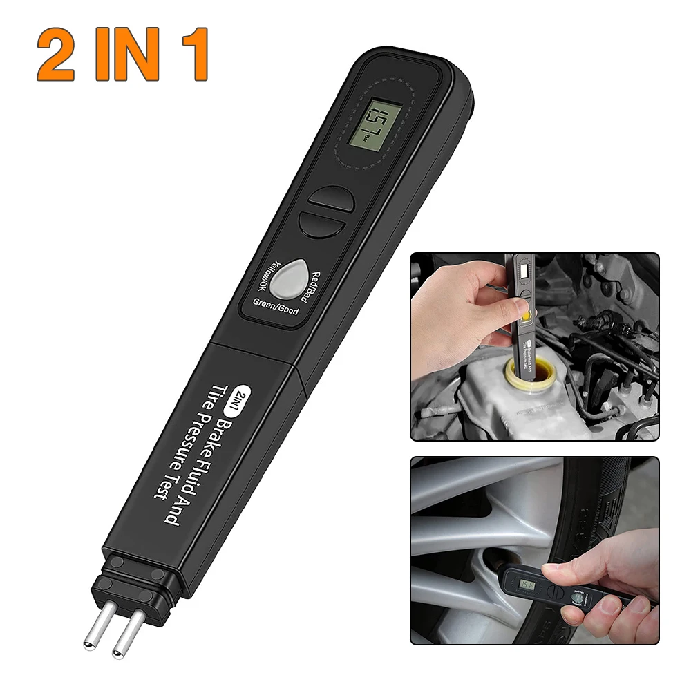 Тестер тормозной жидкости 2 в 1 тестер давления шинах цифровой инструмент для