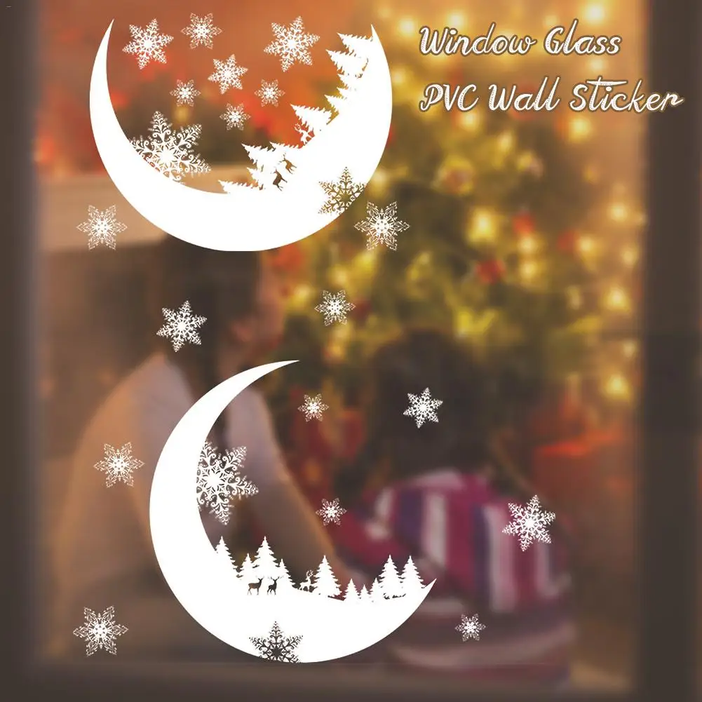 2020 Рождественский венок наклейки на стену окно стеклянная секция аппликация