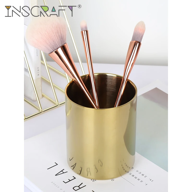 Шикарные золотые юбки карандаш чашки Нержавеющая сталь Ручка для хранения