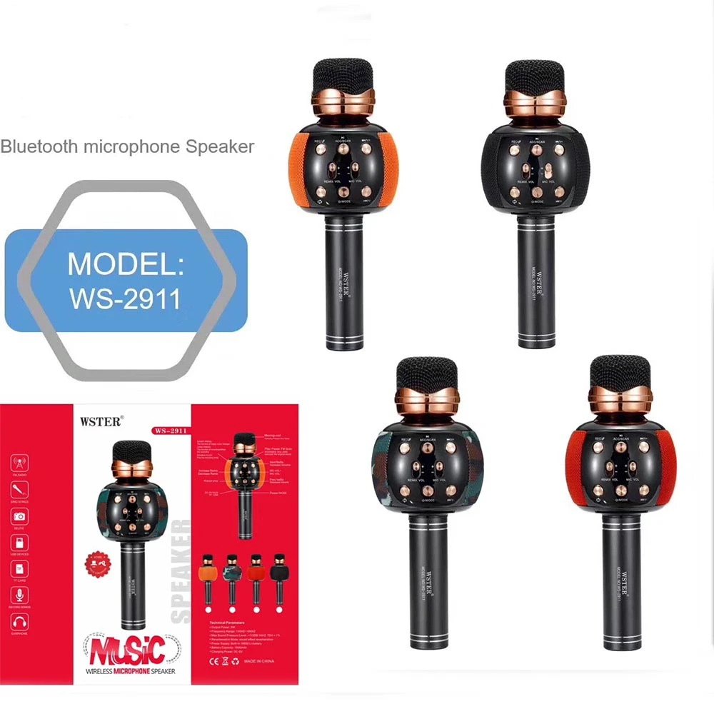 Bluetooth микрофон для караоке WSTER Version беспроводной Профессиональный динамик ручной