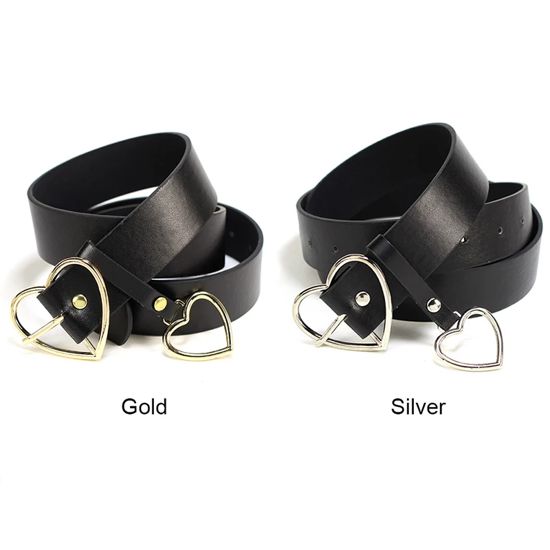 Ремень с пряжкой для женщин широкий пояс модный украшением в виде сердца