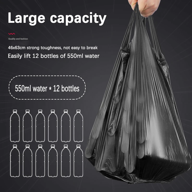 

ZhangJi 100 pcs Toughest Most Durable Trash Bags 5.28 Galon Vest Style Waste Garbage Bags for Home Kitchen Storage Bag