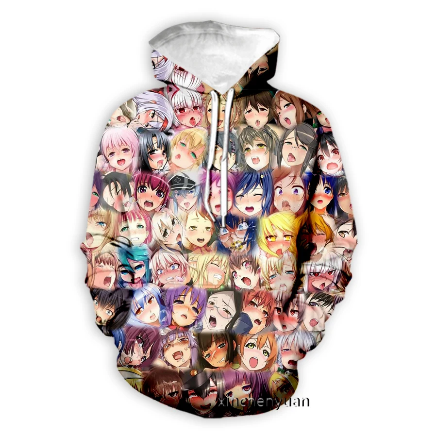 Новые мужские/женские толстовки xinchenyuan с 3D принтом аниме Ahegao модная Толстовка