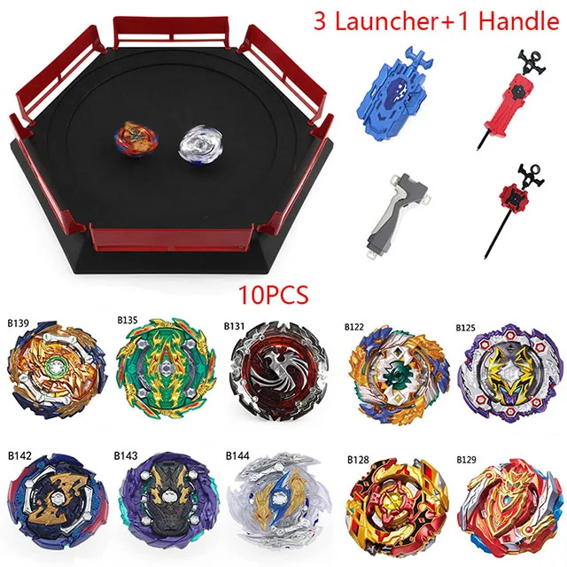 10 psc-4 beyblades Burst Launcher гироскоп Арена диск захватывающий Дуэль спиннинг Топ Launcher beyblades Арена стадион подарок для детей - Цвет: 10 psc-4
